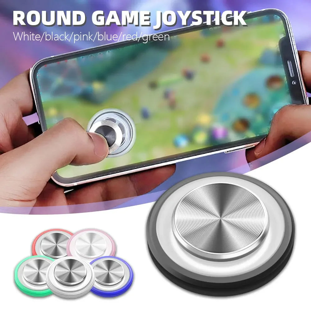 Suction mounted mobile game joystick on a phone screen