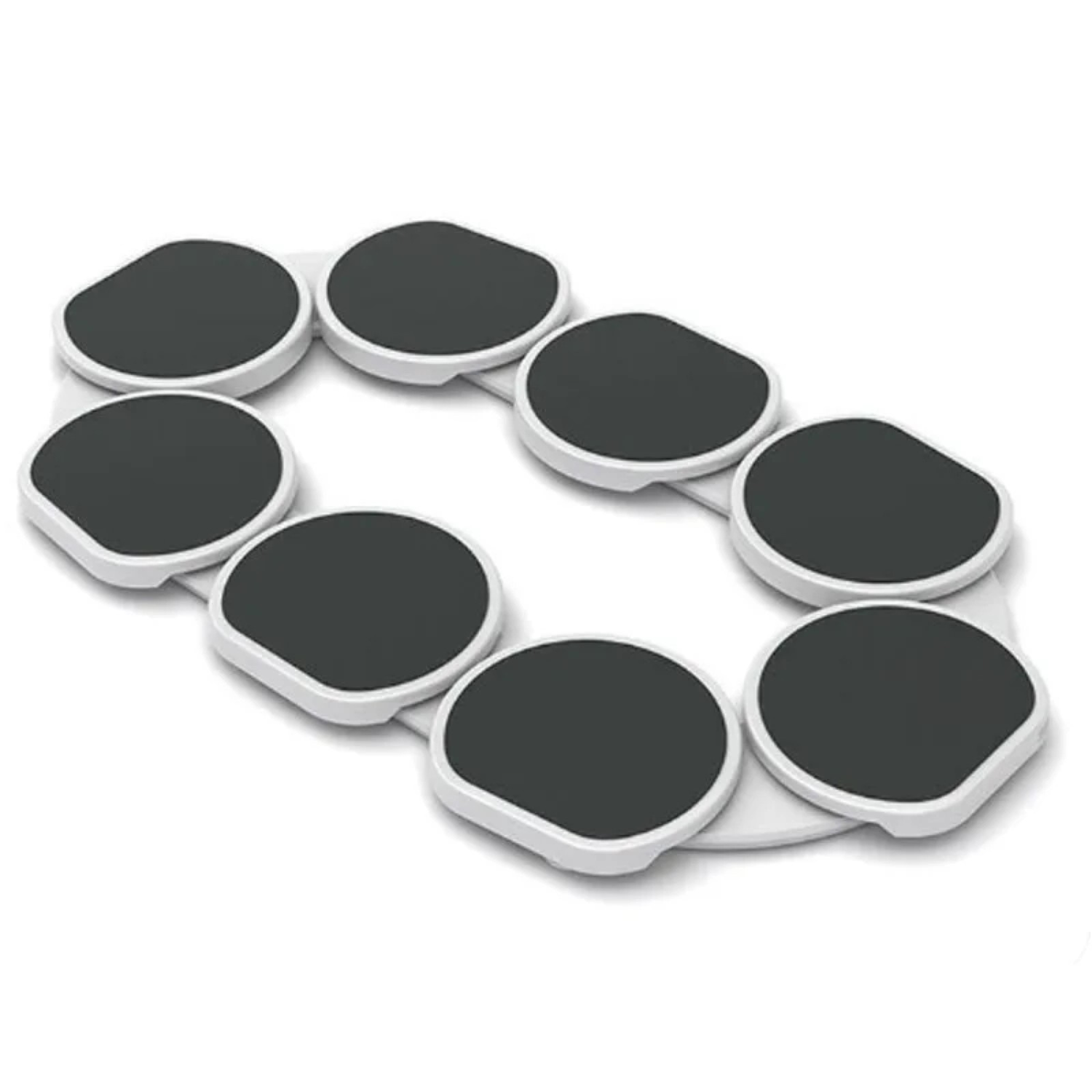 Expandable eight tray rotating table server set up on a dining table