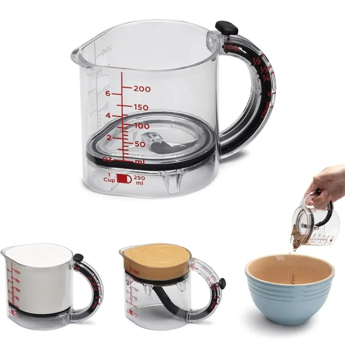 4-in-1 adjustable measuring cup with sliding scale