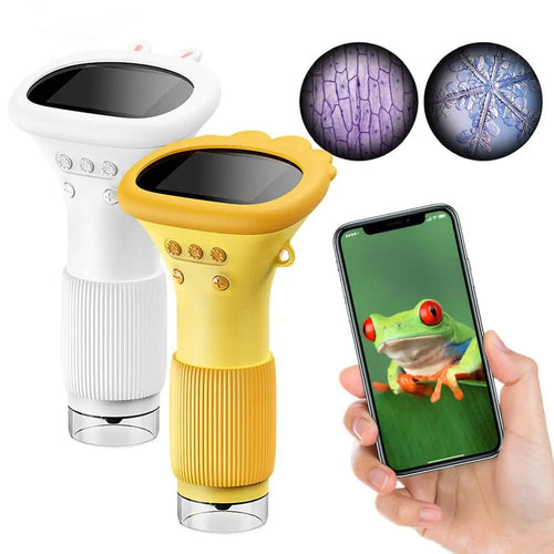 Handheld pocket microscope with built-in LED light