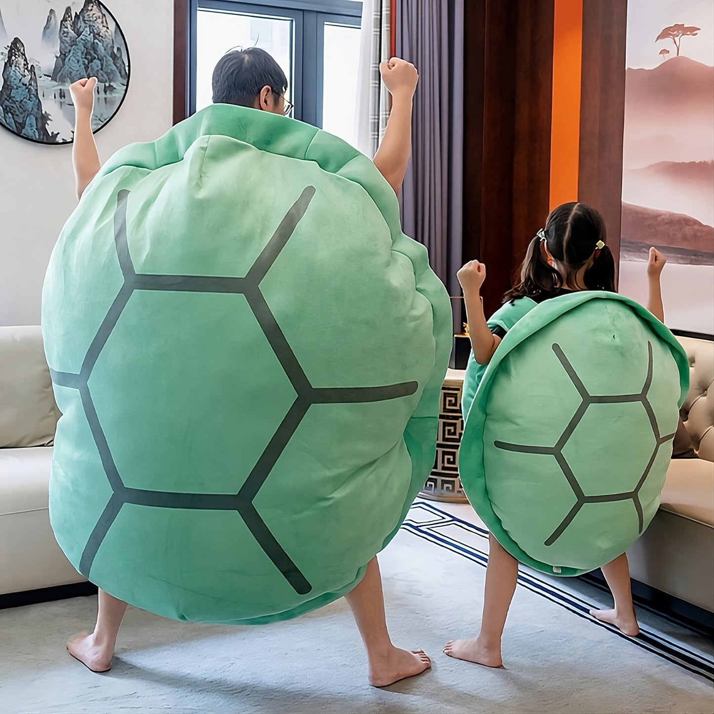 Wearable turtle shell plush pillow cushion