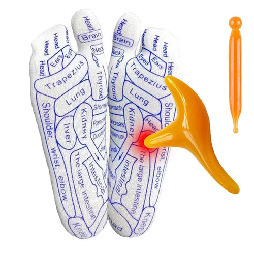 Reflexology socks printed with acupressure point map