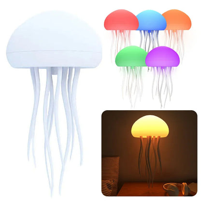 Jellyfish night light with colour changing water