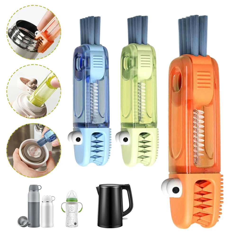 3-in-1 cleaning brush for cup lids and bottle crevices