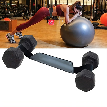 Padded hip thrust belt cushioning a barbell