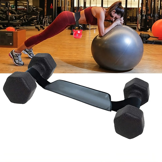 Padded hip thrust belt cushioning a barbell