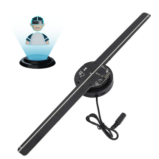 3D hologram LED fan projecting an image in mid-air