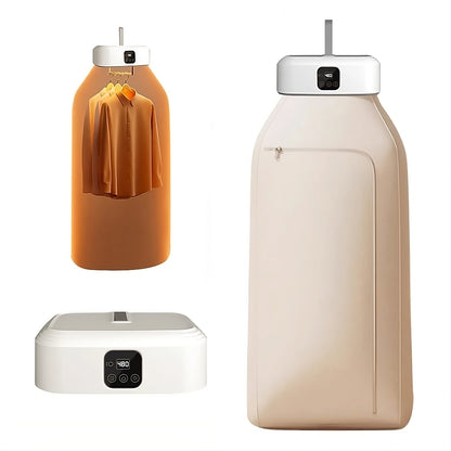 Portable electric clothes dryer set up in a small room