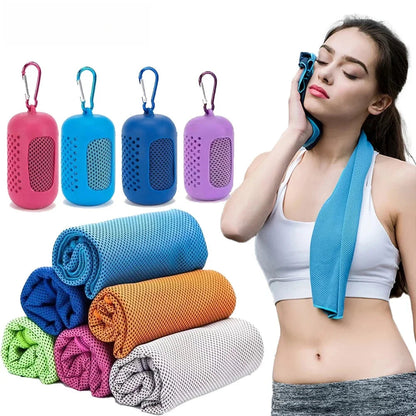 Quick-dry sports cooling towel with carry tube