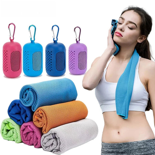 Quick-dry sports cooling towel with carry tube