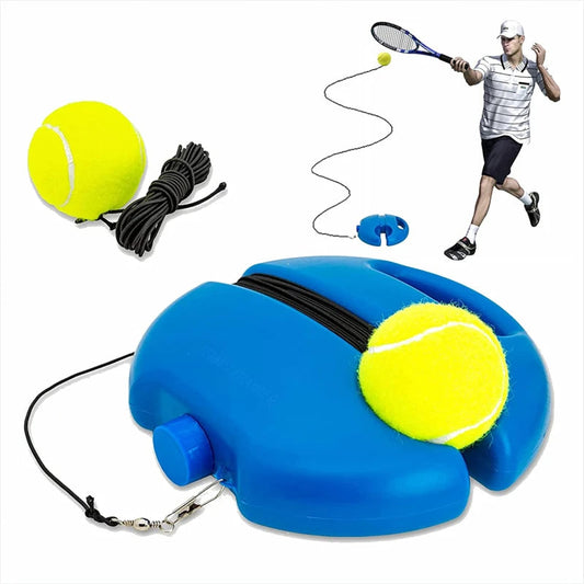 Tennis ball rebound trainer with elastic tether