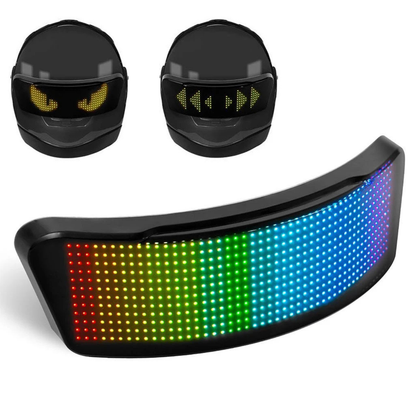 Programmable LED display panel on a motorcycle helmet