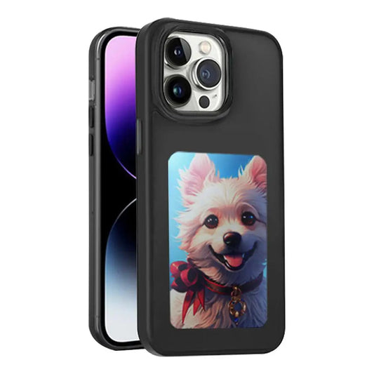 E-ink phone case displaying custom artwork