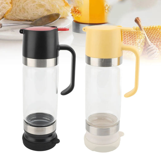 No-drip glass honey dispenser with trigger handle