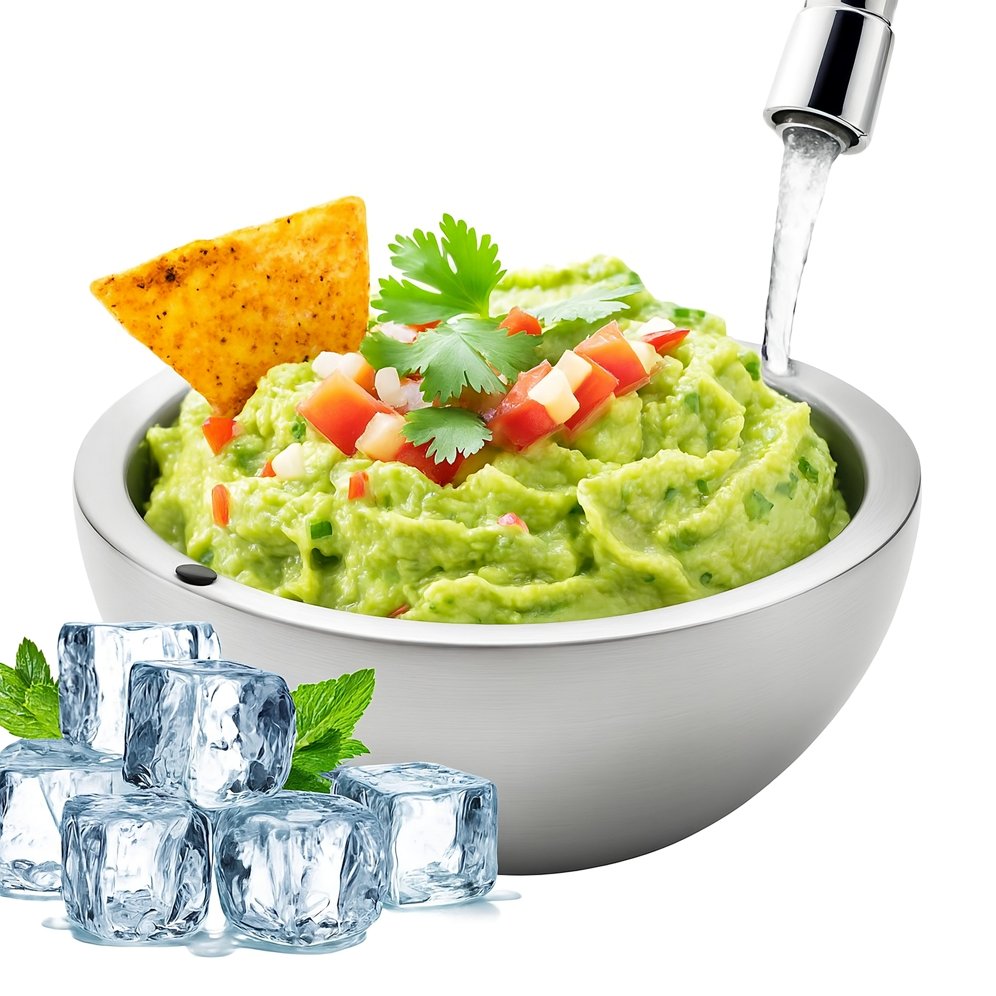 Stainless steel non-slip cooling pet water bowl