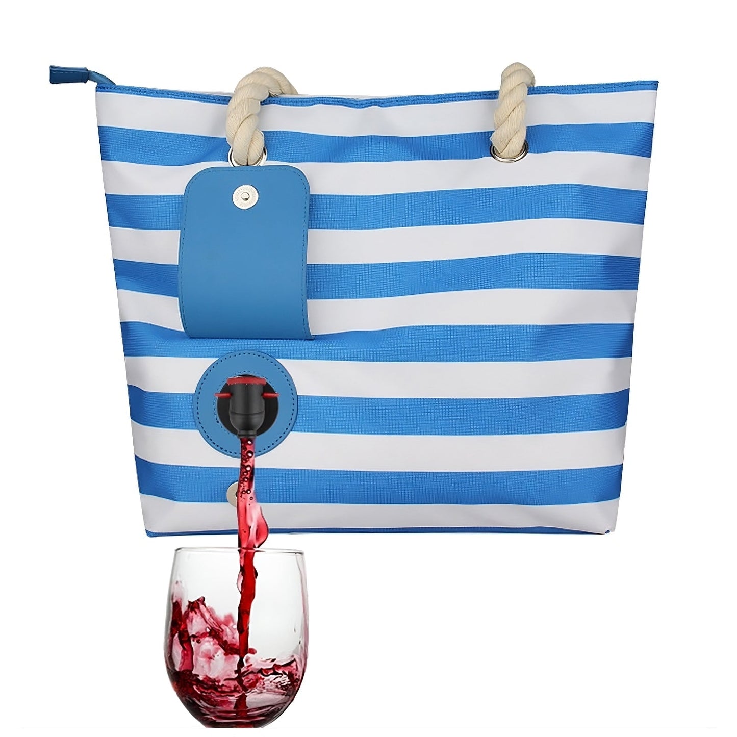 Insulated cooler tote bag with built-in drink dispenser tap
