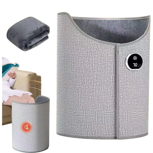 Foldable heated leg and foot warmer wrap