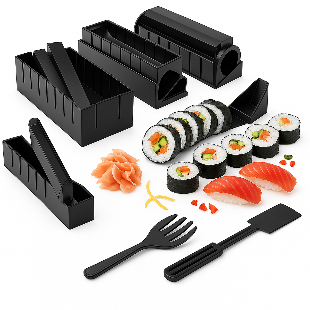 Sushi maker kit with rolling bazooka tube
