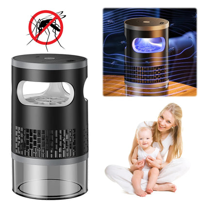 Fan chamber underneath the mosquito lamp drawing insects down