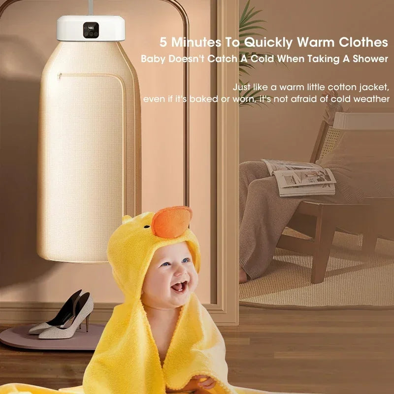 Timer control on the portable clothes dryer