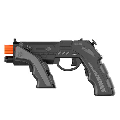 Trigger buttons and ergonomic stock grip of the controller