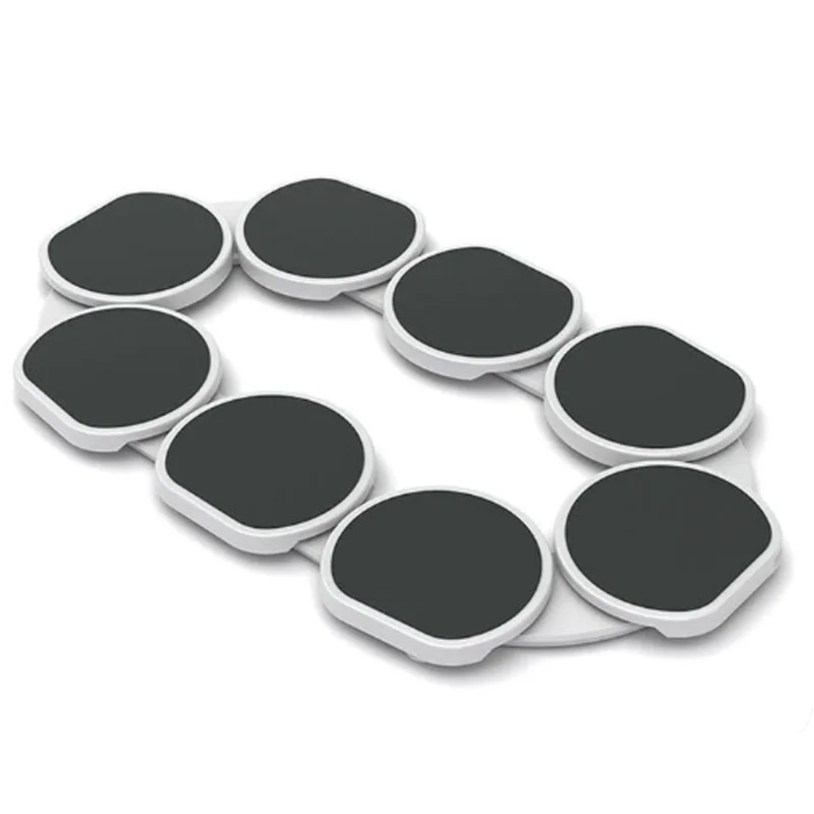 Full eight tray layout measuring 61 by 100 cm on a rectangular table