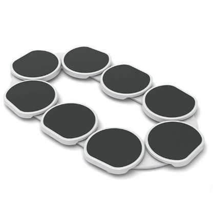 Full eight tray layout measuring 61 by 100 cm on a rectangular table
