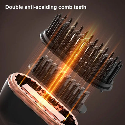 Compact straightener brush held in one hand