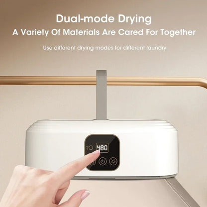 Portable clothes dryer used in a campervan