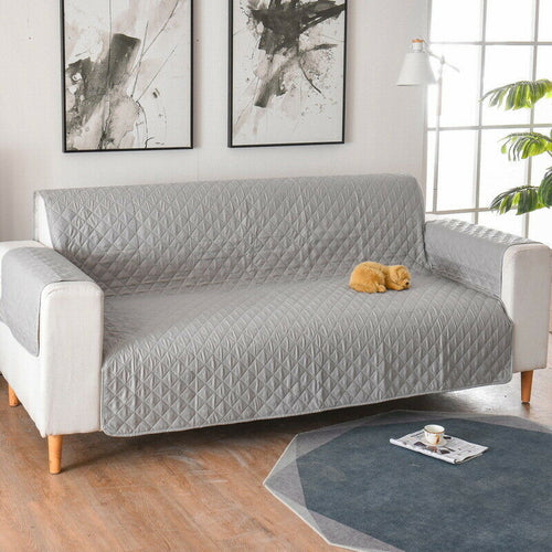 Waterproof pet sofa cover protecting a couch from dog fur